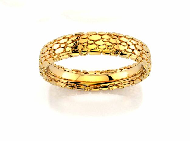 Wedding Ring Snake 5 mm in 18k Gold Plated Brass: 8.5 / 58