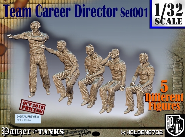 1/32 team career director Set001 in Tan Fine Detail Plastic