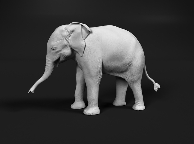 Indian Elephant 1:64 Standing Female Calf in Tan Fine Detail Plastic