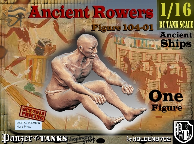 1/16 Ancient Rower fig104-01 in White Natural Versatile Plastic