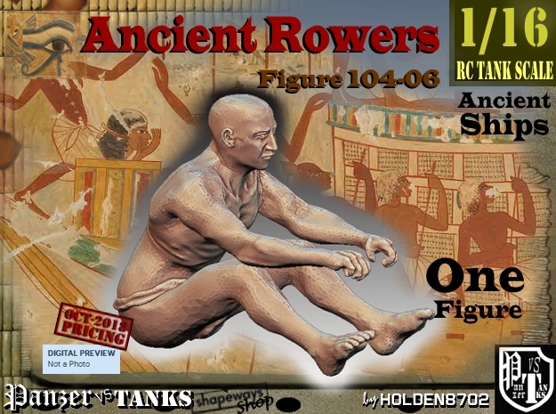 1/16 Ancient Rower fig104-06 in White Natural Versatile Plastic