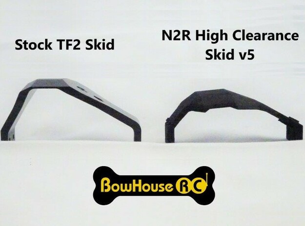 N2R High Clearance Skid for TF2 v5 in Black Natural Versatile Plastic