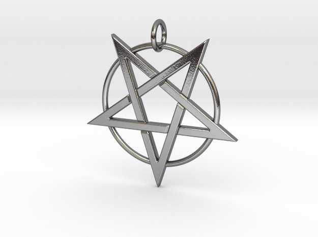 last pentagram3 in Polished Silver