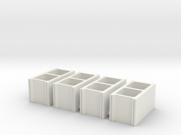 cinder blocks 1/18 x4 in White Natural Versatile Plastic