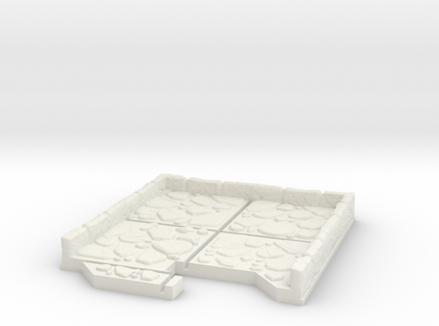 End Cap Dungeon Tile in White Natural Versatile Plastic