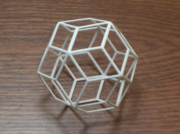 Rhombic Triacontahedron in White Natural Versatile Plastic