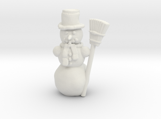 Snowman 00 Gauge  in White Natural Versatile Plastic