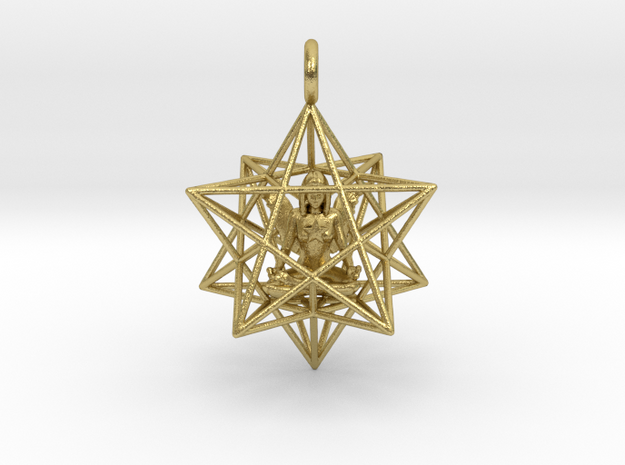 Angelstar Stellated Dodecahedron 30mm in Natural Brass