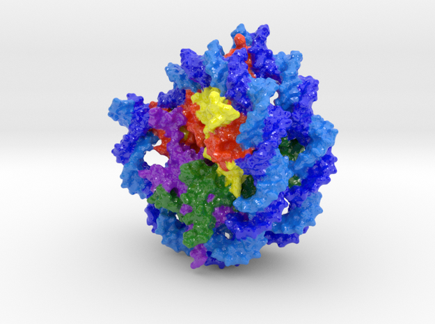 Nucleosome - 1ID3 version 2 in Glossy Full Color Sandstone