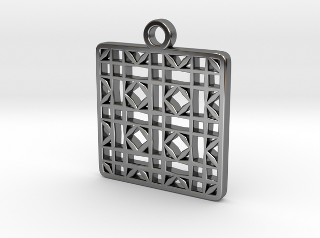 Tessellation Pendant (005) in Fine Detail Polished Silver
