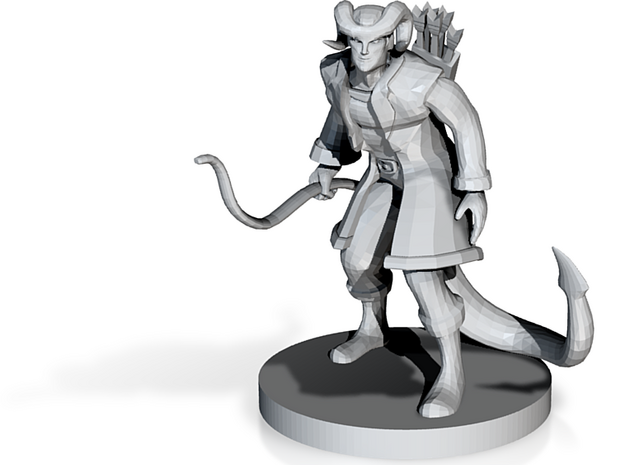 Tiefling Male Monk with Bow in Tan Fine Detail Plastic