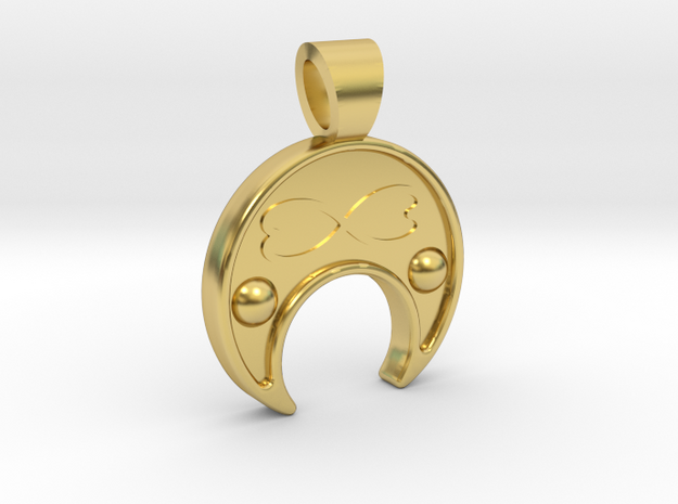Moon of fertility [pendant] in Polished Brass