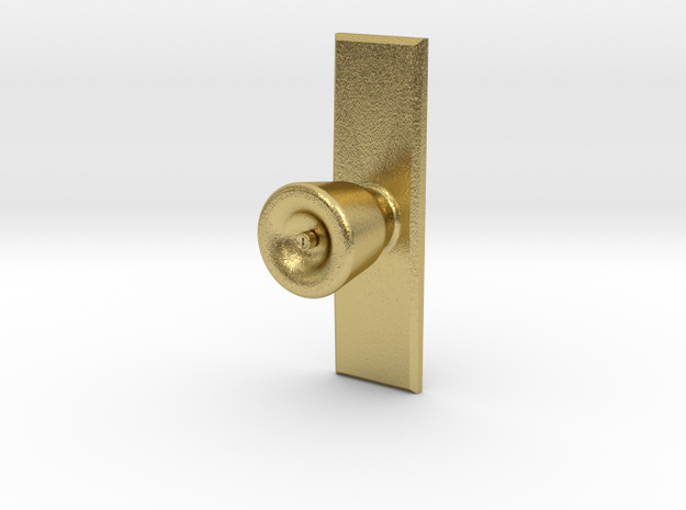 Door Knob with backing plate in 1:6 scale in Natural Brass