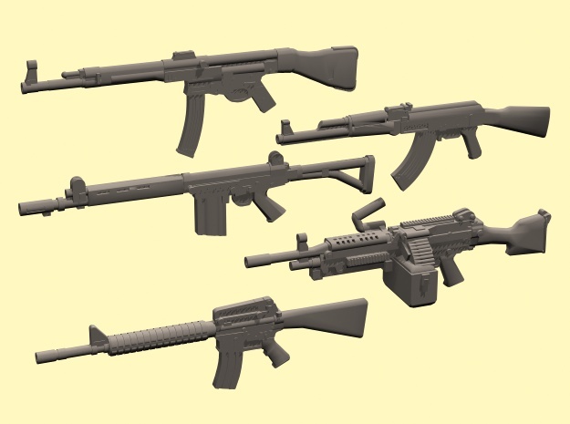 1/18 weapons set in Tan Fine Detail Plastic