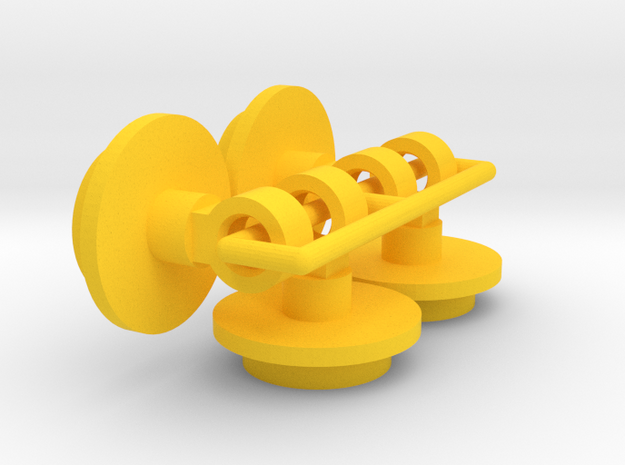 (x4) Bigwig / Thundershot Tamiya Damper Ends in Yellow Processed Versatile Plastic