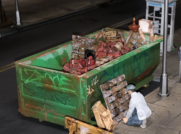 Rolloff Dumpster in O scale in Tan Fine Detail Plastic