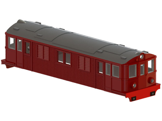 Swedish SJ electric locomotive type D - H0-scale in White Processed Versatile Plastic