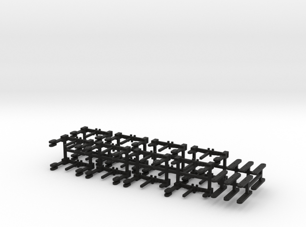 HO Scale Reading T1 suspension parts in Black Natural Versatile Plastic