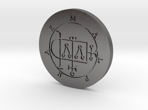 Malphas Coin in Polished Nickel Steel