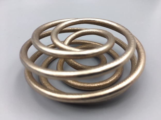 Steel Torus Knot (7,2) in Polished Bronzed-Silver Steel
