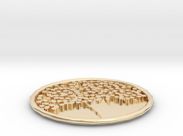 Cup Mat in 14K Yellow Gold