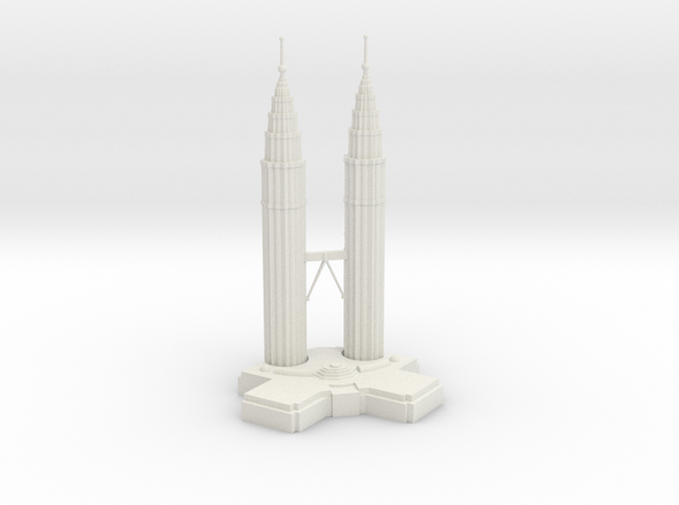 Petronas Towers in White Natural Versatile Plastic