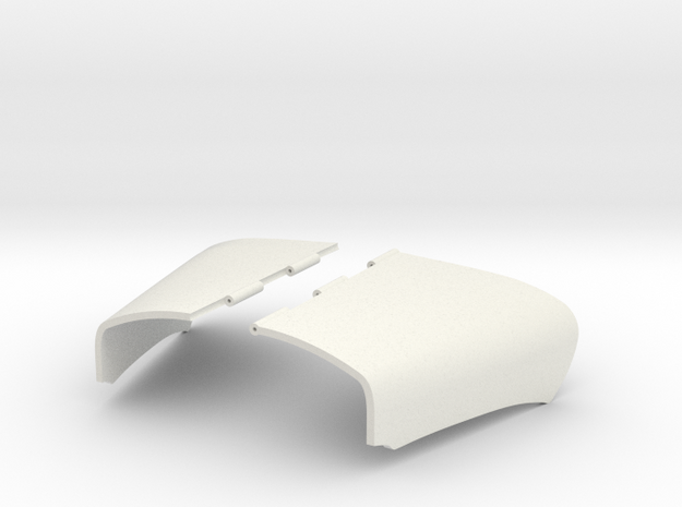 Split-Engine-Cover-B61 in White Natural Versatile Plastic