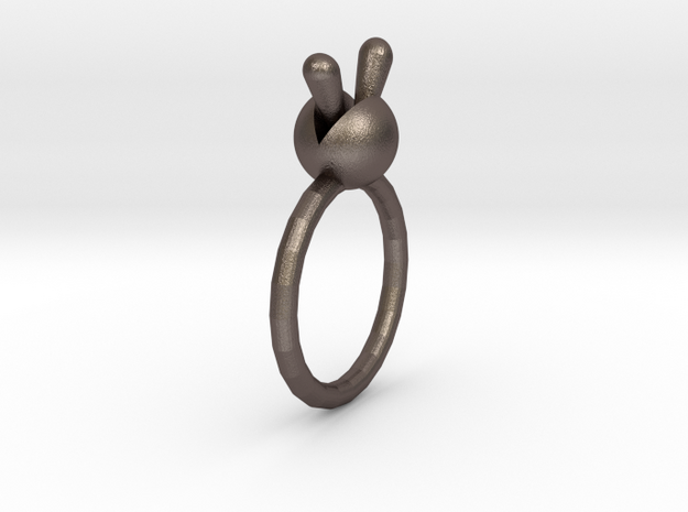 Monilaria Obconica Ring in Polished Bronzed-Silver Steel: 1.5 / 40.5