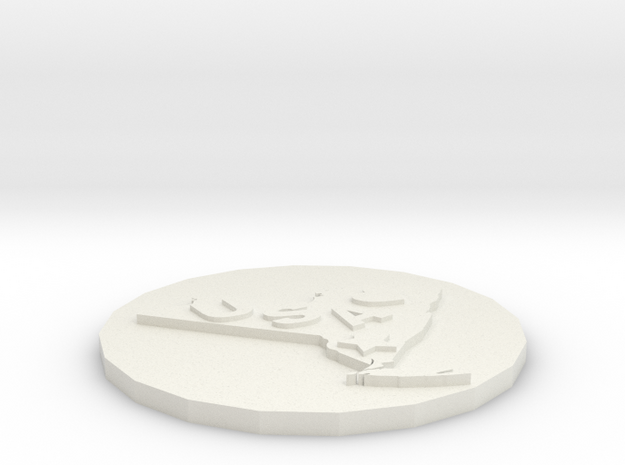 USA style coaster in White Natural Versatile Plastic