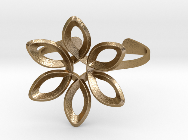 Entwined Flower Toe Ring in Polished Gold Steel: 5 / 49
