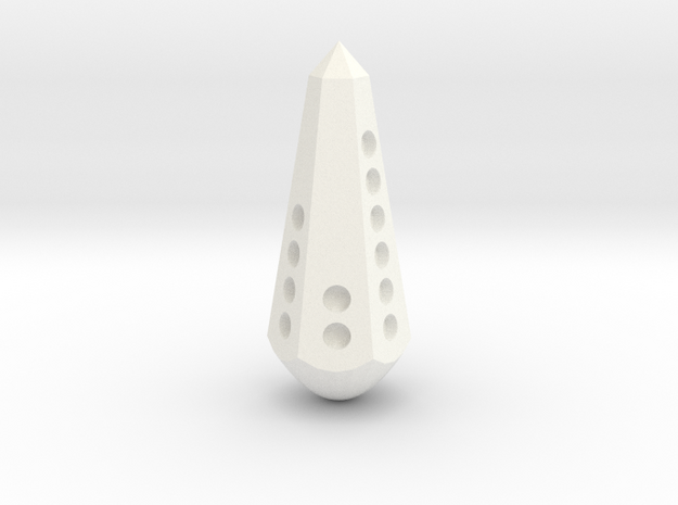 Obelisk dice pipped (d4 or d6) in White Processed Versatile Plastic: d6