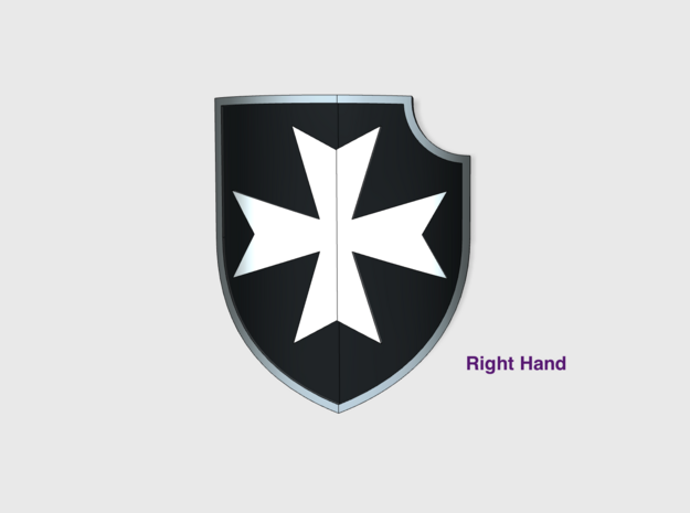 Maltese Cross - Lancer Power Shields (Right) in Tan Fine Detail Plastic: Small