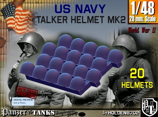 1/48 USN Mk2 Headphones Helmet Set001 in Tan Fine Detail Plastic