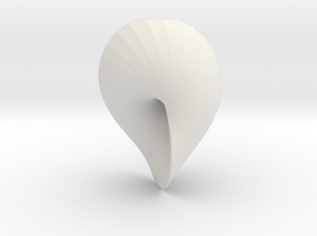 Mobius Strip With Round Boundary (flat base) in White Natural Versatile Plastic