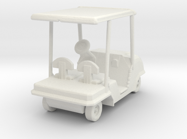 S Scale Golf Cart in White Natural Versatile Plastic
