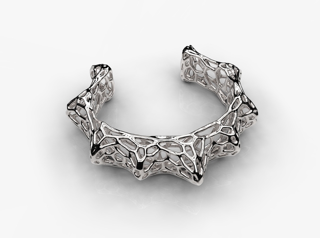 Bracelet Voronoi in Polished Silver