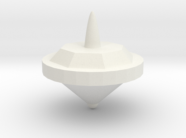 Spinning top in White Natural Versatile Plastic