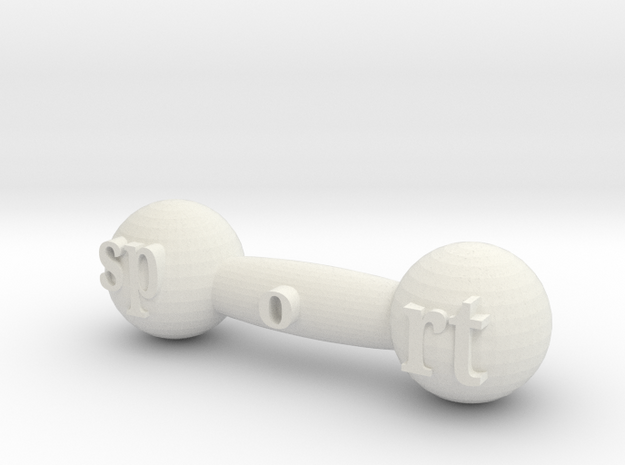 Mini dumbbell in White Natural Versatile Plastic: Small