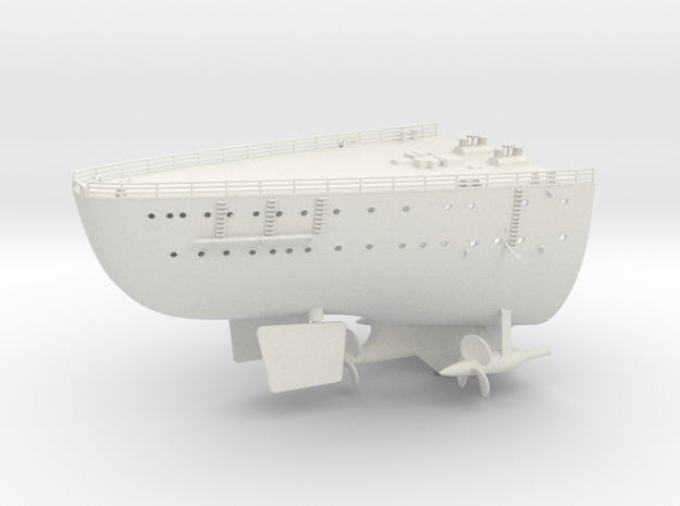 1/144 DKM Bismarck deck stern in White Natural Versatile Plastic