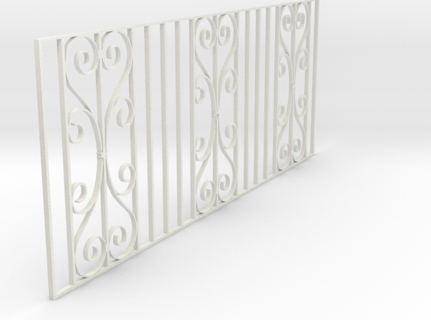 Dolls House Fence 1/24 scale in White Natural Versatile Plastic