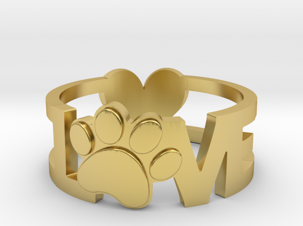 Unconditional Love Ring in Polished Brass