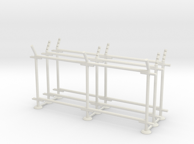 10' Straight Fence Frame, 2-Bay (3 ea.) in White Natural Versatile Plastic: 1:87 - HO