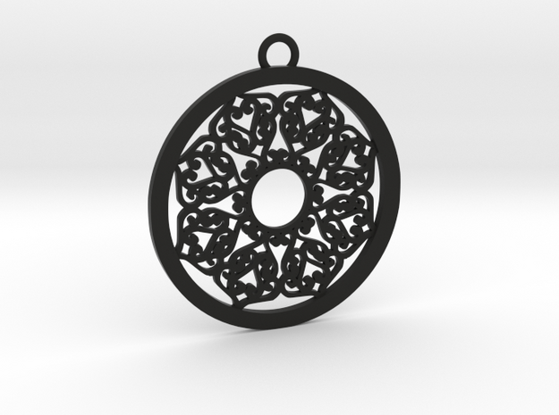 Ornamental pendant no.2 in Black Natural Versatile Plastic