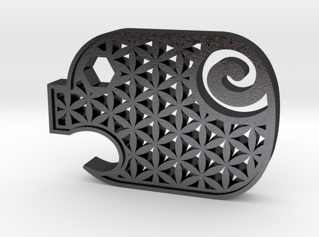 Piggy Flower in Polished and Bronzed Black Steel