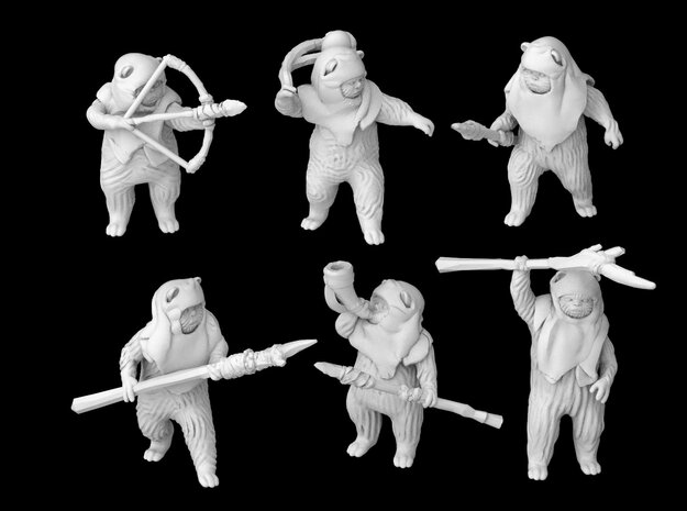 (1/47) 6x Ewok Warriors in Tan Fine Detail Plastic