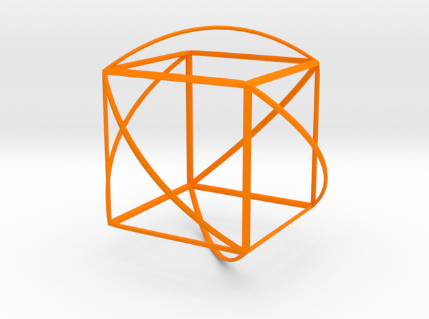 Walsh Cube in Orange Processed Versatile Plastic