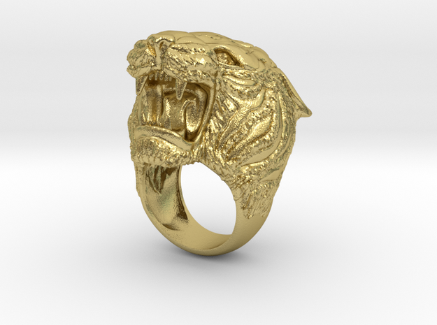 tiger ring s8.5 in Natural Brass