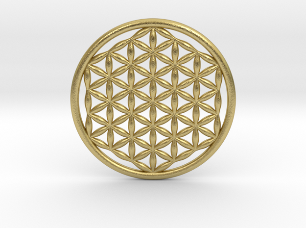 Flower Of Life (no bale) 1.4"  in Natural Brass