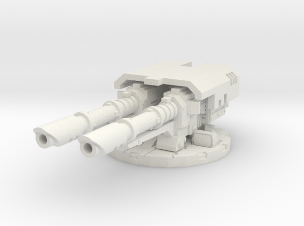 complete cannon mount for laser cannons - 28mm S in White Natural Versatile Plastic