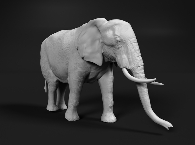 African Bush Elephant 1:35 Walking Female in White Natural Versatile Plastic